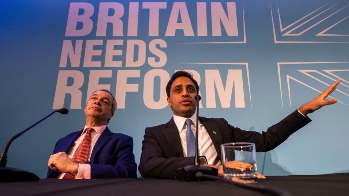 Reform leader Nigel Farage with  Chairman, Zia Yusuf