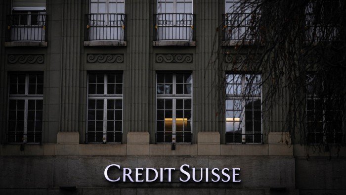 The logo of Swiss bank Credit Suisse in Bern