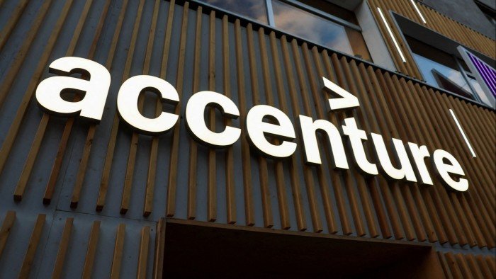 Accenture logo on a building