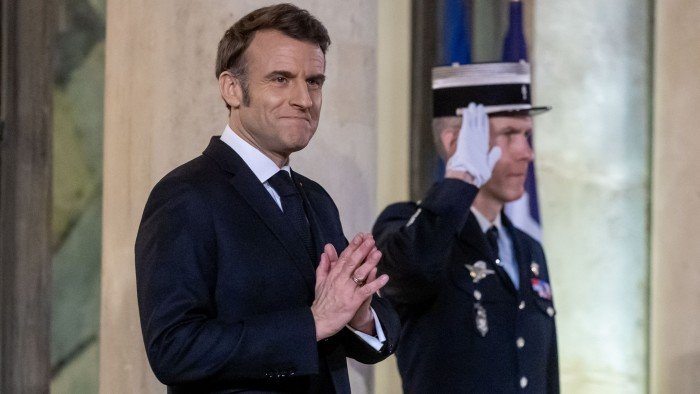 French President Emmanuel Macron at the Elysee Palace on Wednesday