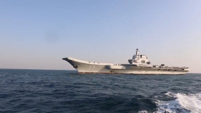 China’s aircraft carrier Shandong, seen in a screenshot taken from a video released by the Eastern Theatre Command of China’s People’s Liberation Army on Tuesday