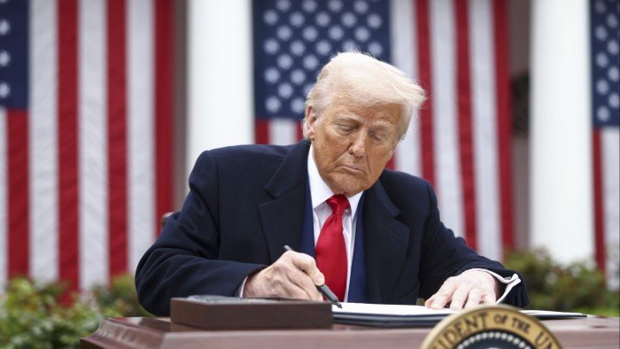 Donald Trump in the White House Rose Garden on Wednesday.