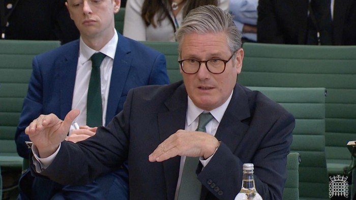 UK Prime Minister Sir Keir Starmer speaking to MPs in the House of Commons on Tuesday